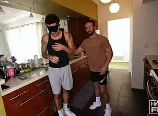 hot guy blindfolded fucks sexy chick doggystyle.