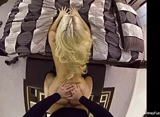 Britney Amber eagerly sucks a massive cock in POV.