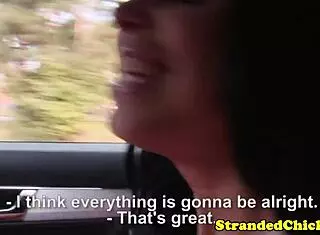 Stunning Euro Hitchhiker Earns Cum on Big Tits in Public! 💦