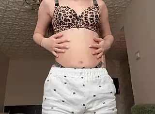 Stepsister dominates in erotic lingerie with wet pussy dripping and clothes ripped 😈