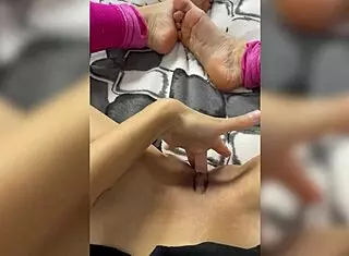 Naughty Teen In Pink Leggings Fingers Her Shaved Pussy To Orgasm In Close Up Amateur Video