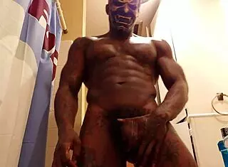 Brunette Hallelujah Johnson worships big black hairy cock solo