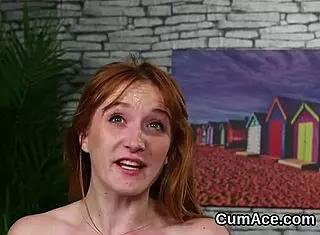 Foxy centerfold intensely gets cumshot on her face