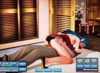 Blue Haired Beauty Gets Silly