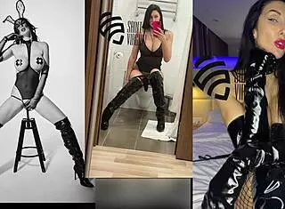 liza the virgin humiliates with her new shoes, teasing feet and showing big tits in heels