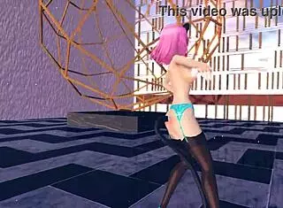 Pink cat in touhou r-18 featuring huge tits in lingerie