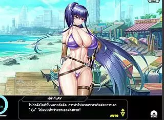 Taimanin rpgx flashback: Rinko in swimsuit scene 1 with thai subtitles.