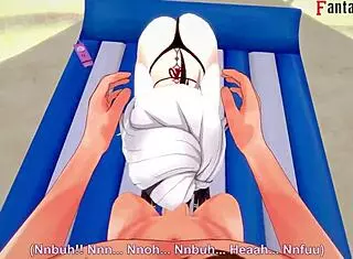 arlecchino fucks hard in bikini on beach