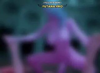 Blue haired noble elf girl has secret futanari sex with monster cock!