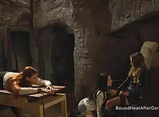 tied lesbian slave watches mistress get licked