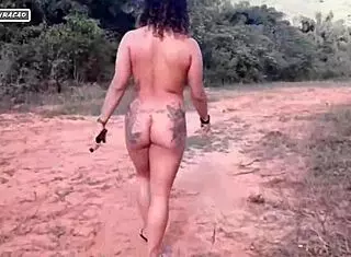 Morena calls stud to fuck in river. He spills loads of cum deep inside her tight pussy.