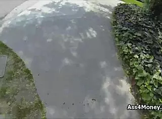 Icy blonde teen gets hardcore blowjob in back alley POV 😏