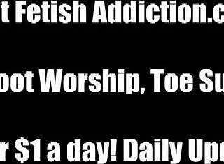 Suck my perfectly pedicured toes in intense footjob pov