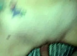 Young housewife in black lingerie with dildo