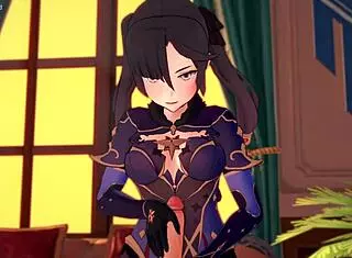 Mona from Genshin Impact enjoys handjobs and cumshots