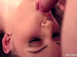 Blonde sucks cock by pool.