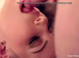 Blonde sucks cock by pool.