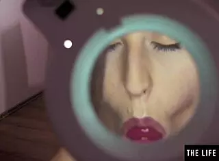 big-titted beauty explores her hairy pussy with dildo