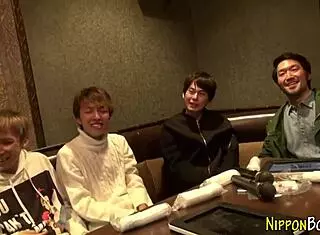 Gay asians suck each other in group orgy