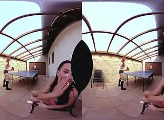 the three amazing table tennis pussies