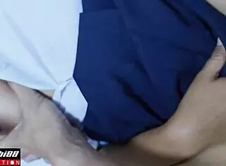 Thai slut takes monster cock cumshot in ass