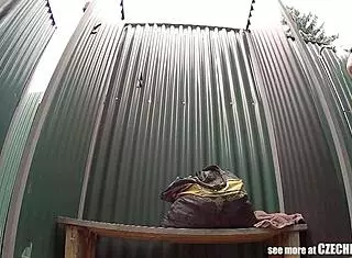 Blonde milf has no clue about the hidden spy cam!