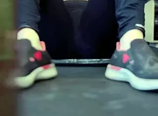 training in gym gets me wet, dripping down legs in public view