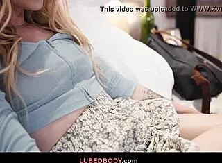 lily explores jazmin's small tits