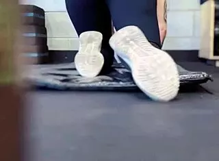 training in gym gets me wet, dripping down legs in public view