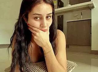 hot brunette shows off juicy ass in web chat sex session