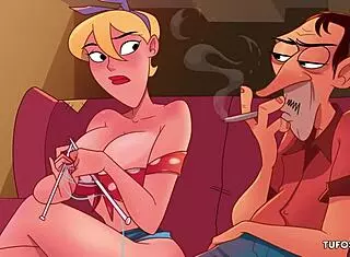 hillbilly guys hanging panties on old clothesline, getting excited over young girl's small panties in their film