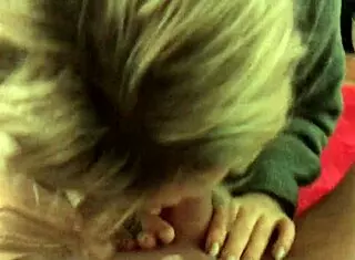 Small blonde teen deepthroats monster cock