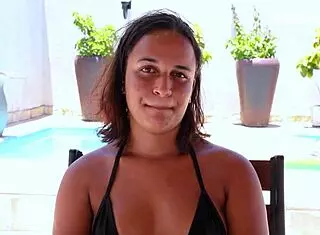 Interview with young amateur girl getting anal fucked