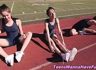 athletic lesbian teens fingering each other in hd 😍