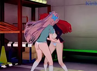 Kanade Am And Maria Intense Lesbian Play With Big Tits In Symphogear Hentai