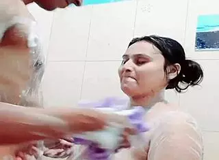 in the bathroom, the desi girl gets fucked by big cock