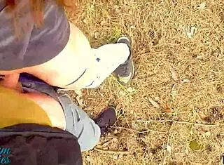 in the outdoor public spot, the russian amateur begged for a creampie while getting caught in her wet panties