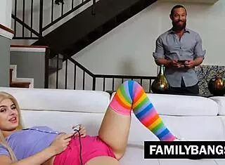 familybangs com ⭐ strict dad disciplines tiny stepdaughter aria banks for gaming obsession with brad newman