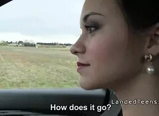 Small Tittied Teen Slams Hard Cock in Wild Car Action