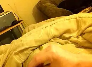 Wanking Monster Cock In Bedroom To Cumshot