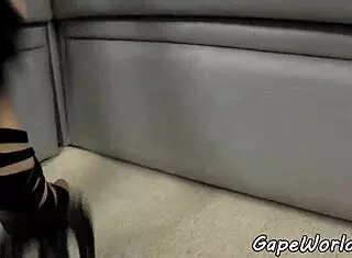 Lovely Amateur Bent Over in Doggystyle Assfucking with Gaping Hole Close Up