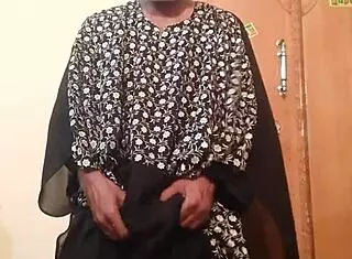 old arab shemale masturbates in wife's silk gown for intense orgasm