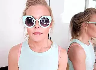 Nicole Clitman takes huge cock deepthroat and swallows cum