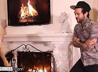 Freezing Blonde Babe With Huge Tits Gets Rough To Warm Up