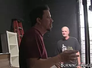 Alternative Emo Punk Slut Poses in Lingerie and Heels Backstage