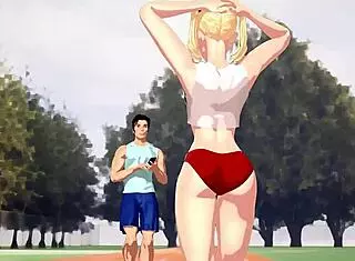 Training day with Shiro and Hotene in 3D anime