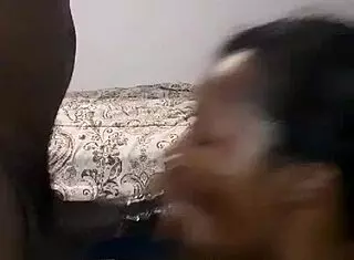 part 1: ebony girl gives sloppy blowjob to cock