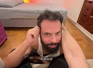 Bearded man sucks 41 cocks in full video