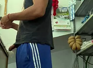 Young Mexican Masturbates In Grocery Store!