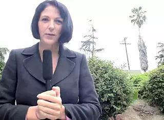 Brunette bitch Roxanne Hall with big boobs gets fucked by fit stud and takes facial